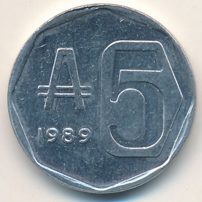 Аргентина, 5 аустралей (1989 г.)