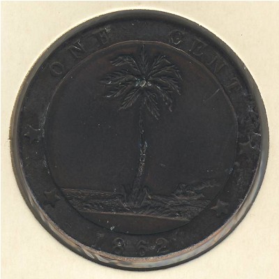 Liberia, 1 cent, 1862