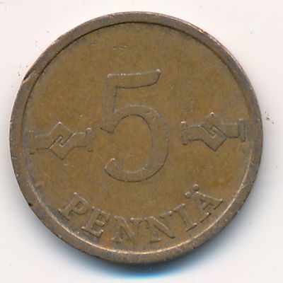 Finland, 5 pennia, 1973