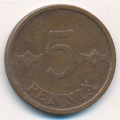 Finland, 5 pennia, 1976