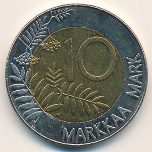 Финляндия, 10 марок (1993–2001 г.)