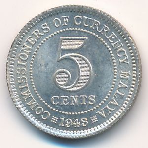 Malaya, 5 cents, 1943–1945