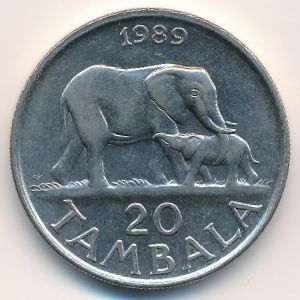 Malawi, 20 tambala, 1989–1994