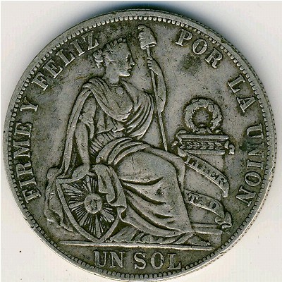 Перу, 1 соль (1888–1892 г.)