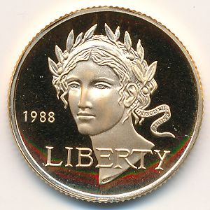 USA, 5 dollars, 1988