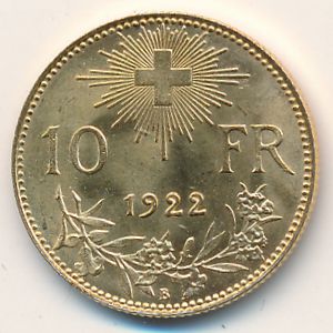 Швейцария, 10 франков (1911–1922 г.)