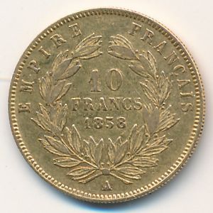 France, 10 francs, 1855–1860