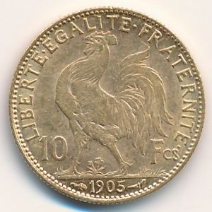 France, 10 francs, 1899–1914