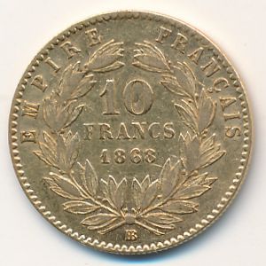 France, 10 francs, 1861–1869