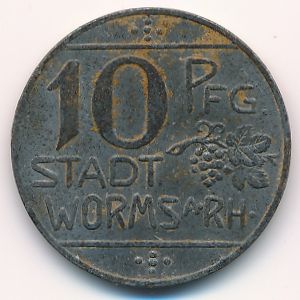 Worms., 10 пфеннигов, 1918