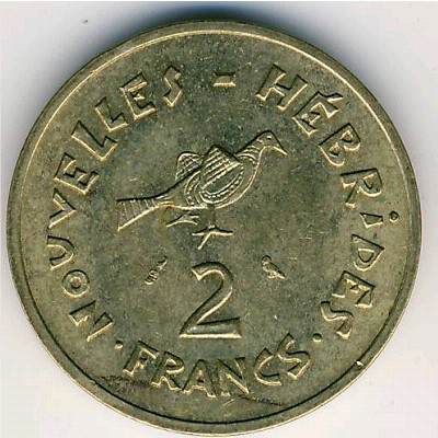 New Hebrides, 2 francs, 1973–1979