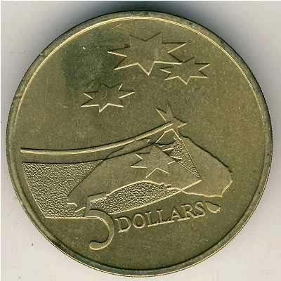 Australia, 5 dollars, 1992