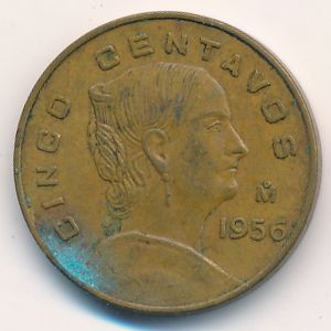Mexico, 5 centavos, 1956