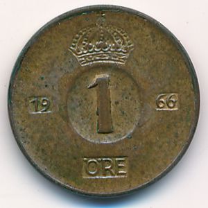 Sweden, 1 ore, 1966