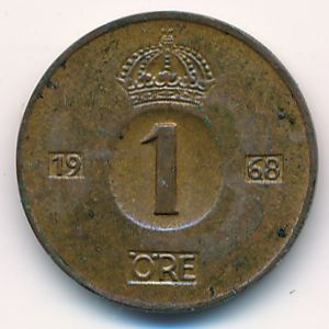 Sweden, 1 ore, 1968