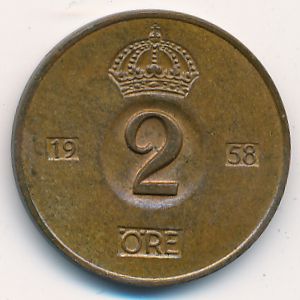 Швеция, 2 эре (1958 г.)