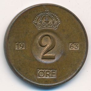 Швеция, 2 эре (1963 г.)