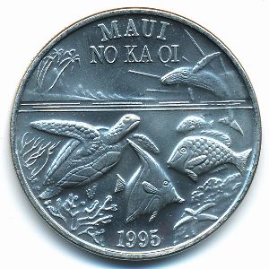 Hawaiian Islands., 1 dollar, 1995