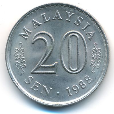 Malaysia, 20 sen, 1967–1988