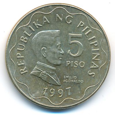 Philippines, 5 piso, 1997