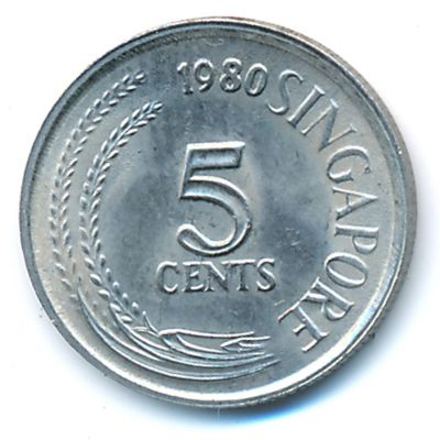 Singapore, 5 cents, 1967–1985