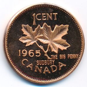Canada., 1 cent, 1965