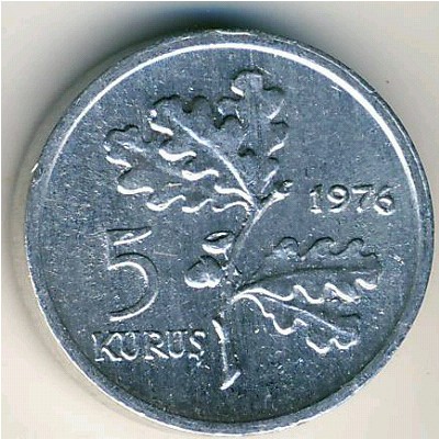 Turkey, 5 kurus, 1975–1977