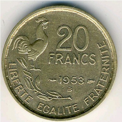 Франция, 20 франков (1950–1954 г.)
