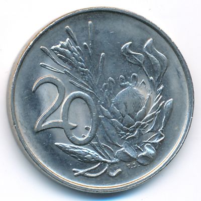 South Africa, 20 cents, 1988