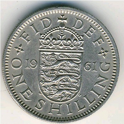 Great Britain, 1 shilling, 1954–1970