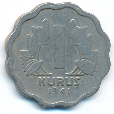 Turkey, 1 kurus, 1938–1944