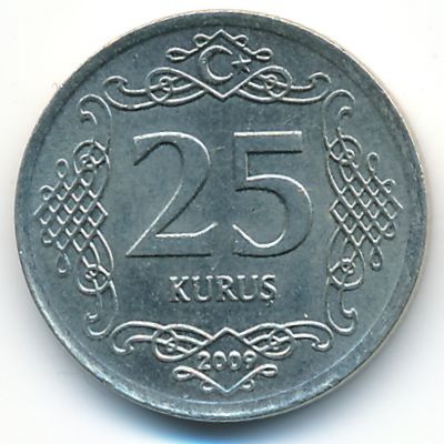 Turkey, 25 kurus, 2009