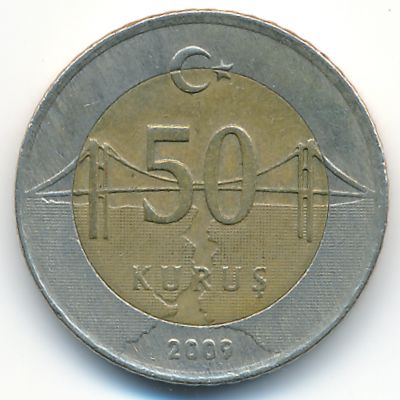 Turkey, 50 kurus, 2009