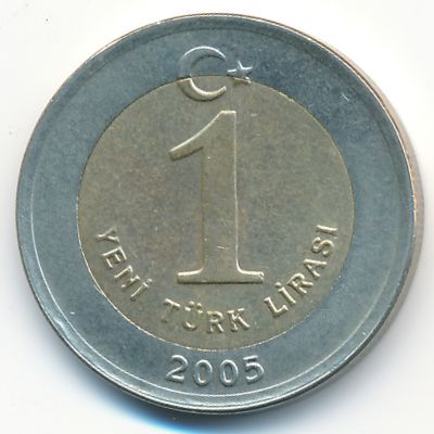 Turkey, 1 new lira, 2005