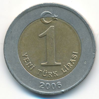 Turkey, 1 new lira, 2006