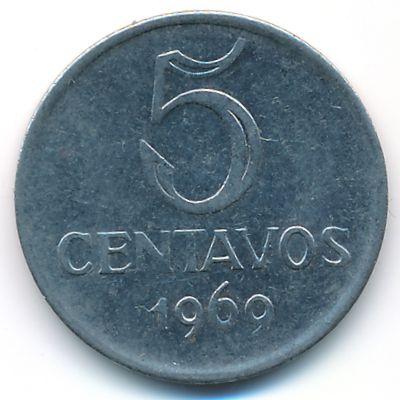 Brazil, 5 centavos, 1969