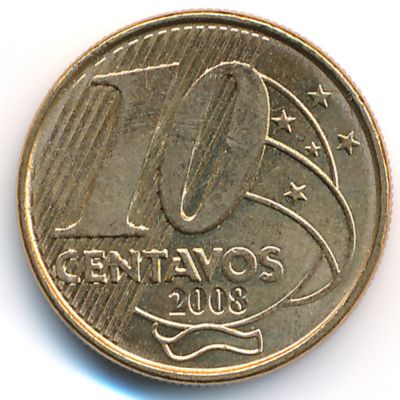 Brazil, 10 centavos, 2008