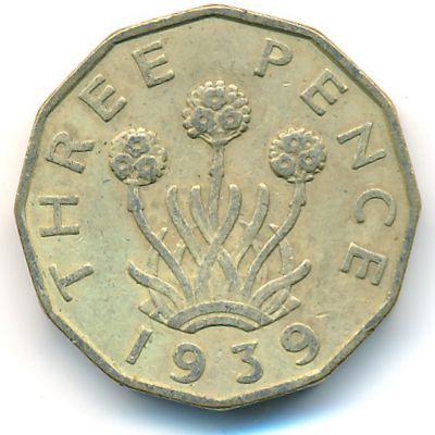 Великобритания, 3 пенса (1939 г.)