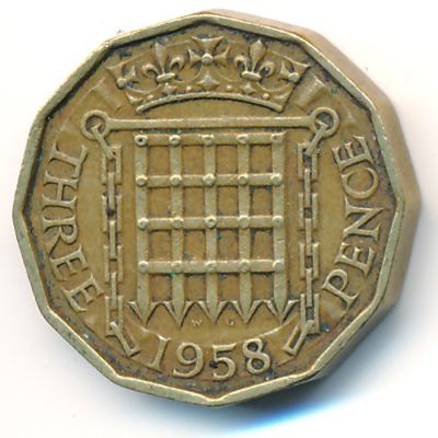 Великобритания, 3 пенса (1958 г.)