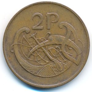 Ireland, 2 pence, 1980
