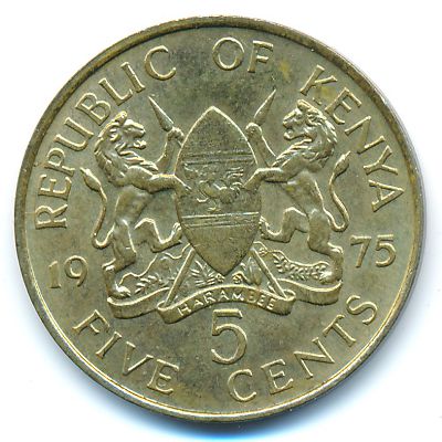 Kenya, 5 cents, 1969–1978