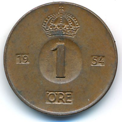 Sweden, 1 ore, 1954