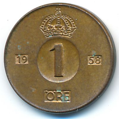 Швеция, 1 эре (1958 г.)