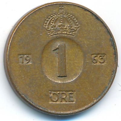 Швеция, 1 эре (1963 г.)