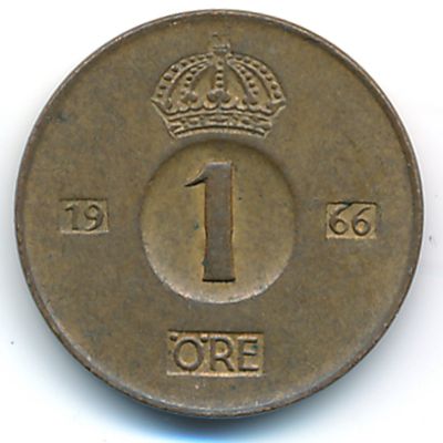 Швеция, 1 эре (1966 г.)