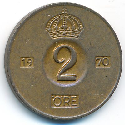 Швеция, 2 эре (1970 г.)