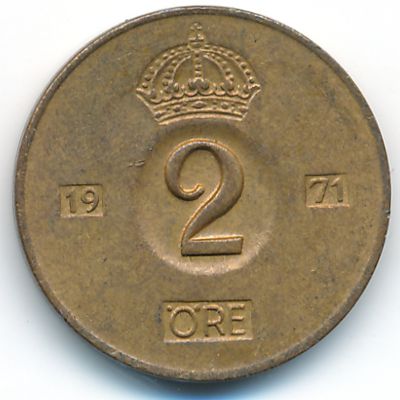 Швеция, 2 эре (1971 г.)