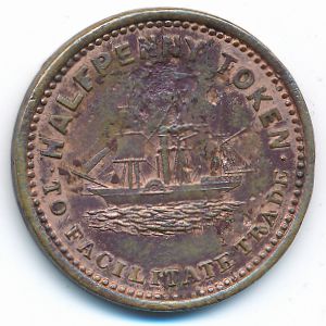 South Africa, 1/2 penny, 1870