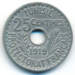 Tunis, 25 centimes, 1918–1920