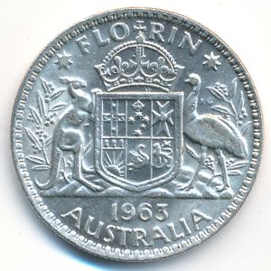 Australia, 1 florin, 1956–1963